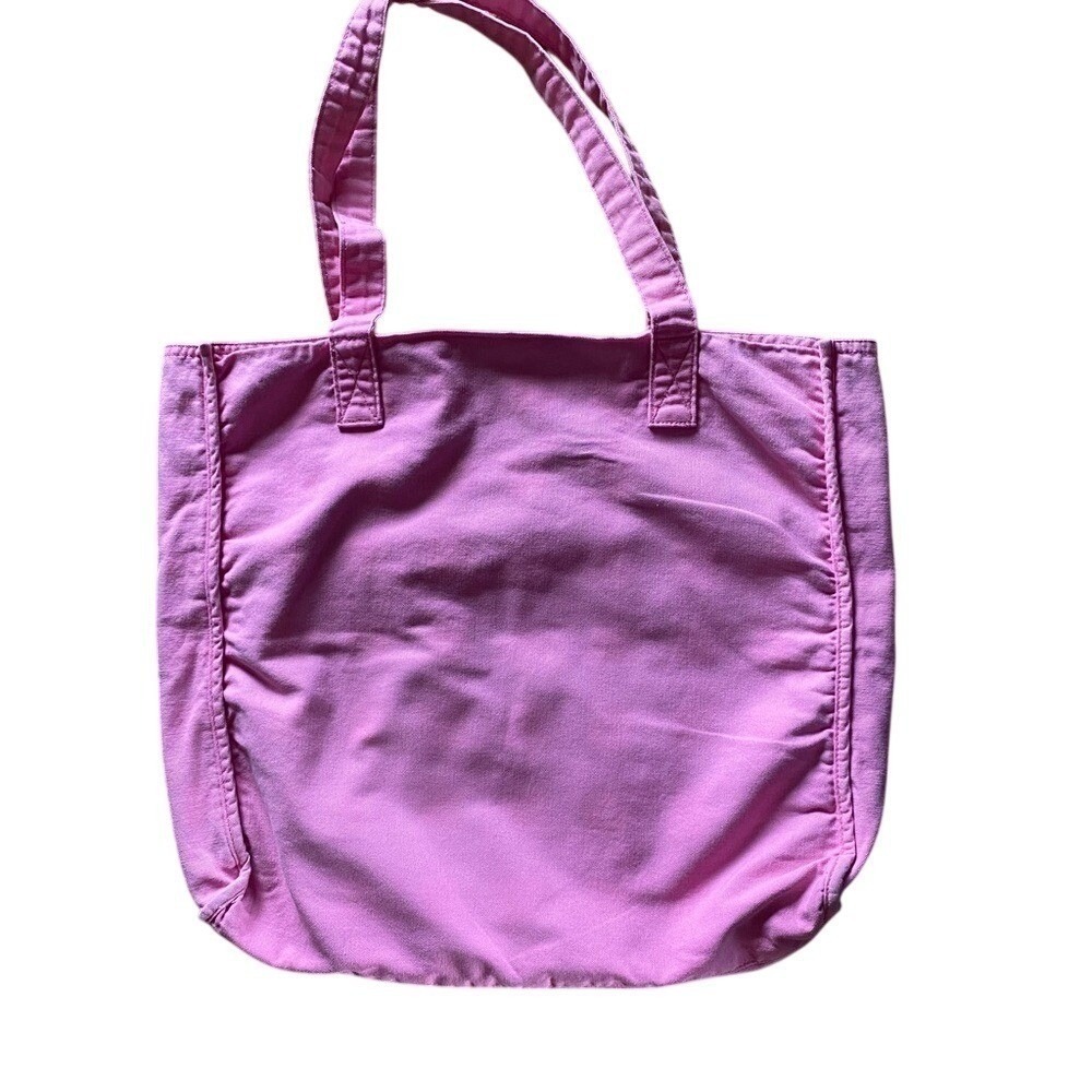 Vintage PINK Victoria's Secret 2008 Pink Solid/Checkered Reversible Tote Bag - Picture 4 of 9